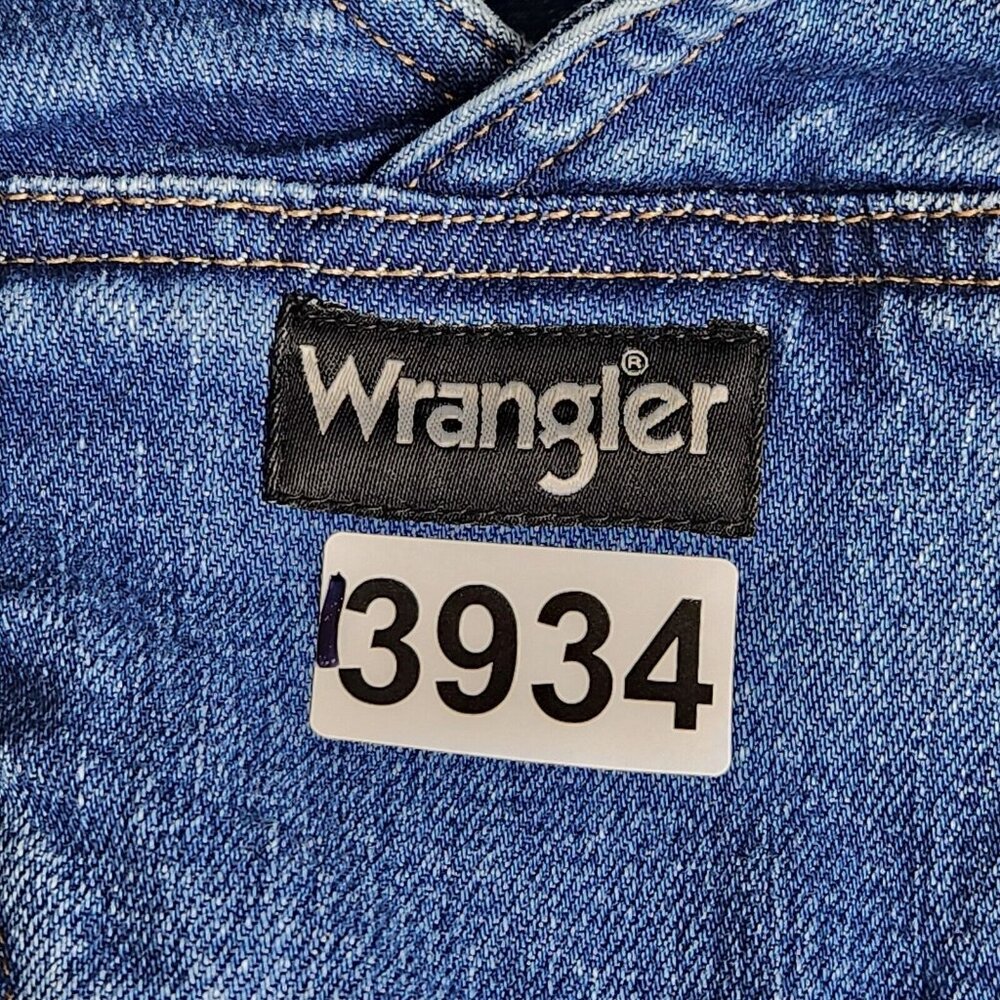 Wrangler Overalls Womens Large Blue Denim Bibs Straight Leg Medium Wash Jean - Picture 9 of 11